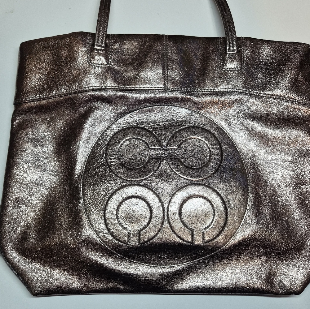 Coach Metallic Bronze Tote Bag
